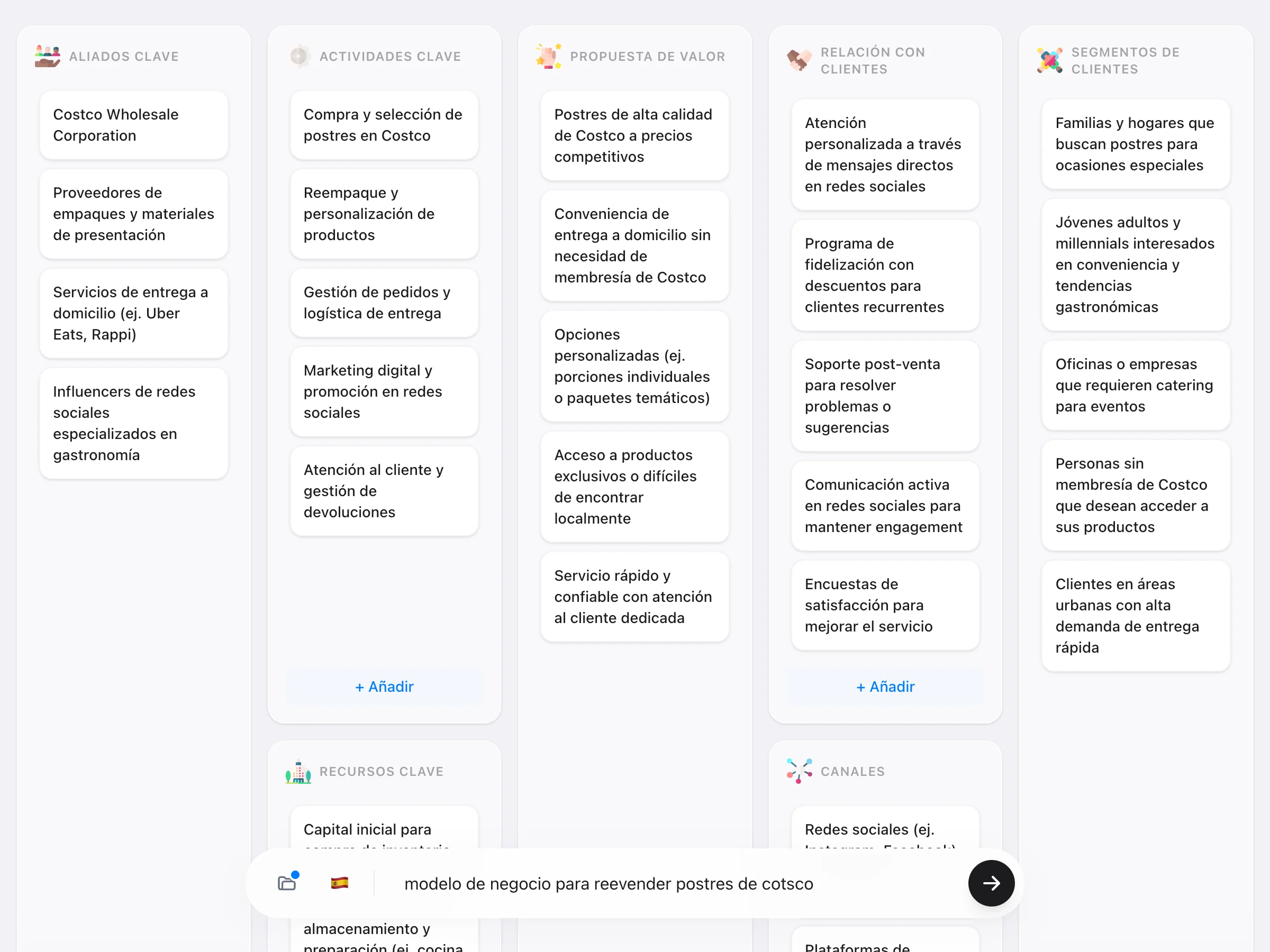 Generador de Business Model Canvas con IA | Canvas AI