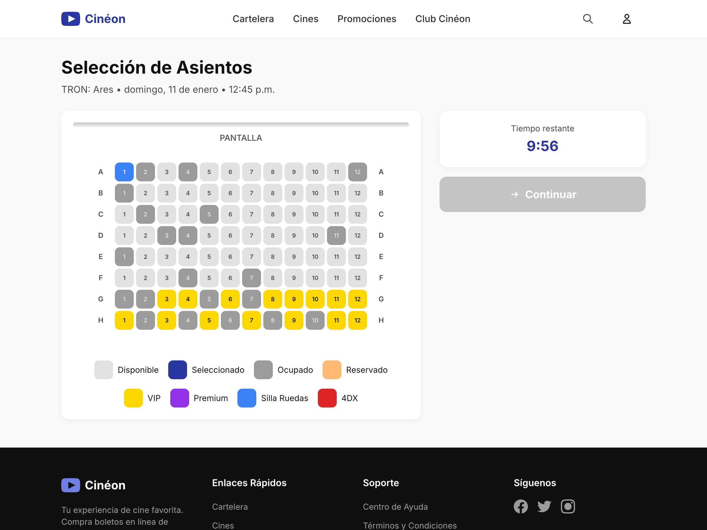 Sistema de Compra de Boletos de Cine Online | CineON screenshot 3